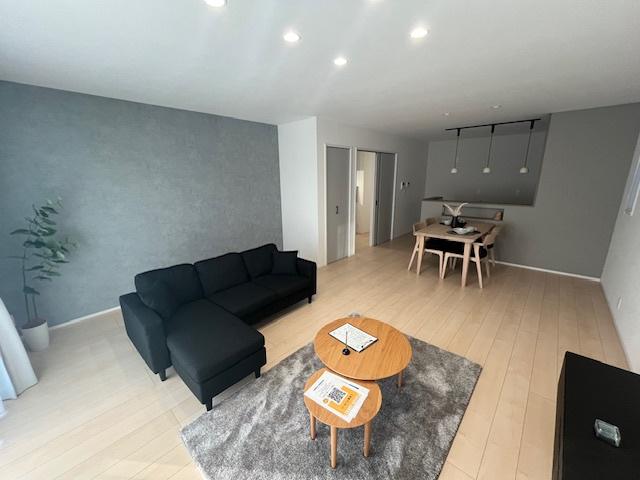 都城市上長飯町の新築一戸建の居間・リビング