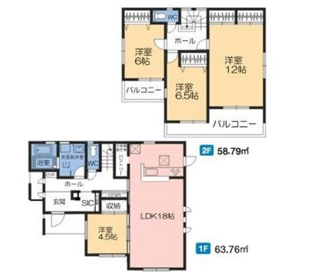 【間取り】 | 前橋市富士見町時沢　新築住宅　 | 暖かな日差しが差し込む収納たっぷりの玄関が魅力の4LDK！
シューズインクローゼットがあり、靴以外にもコートやアウトドア用品も収納できます。
