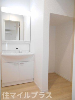 【独立洗面台】 | 本宮市本宮新築一戸建て4棟 | 独立洗面台、朝の身支度には欠かせません