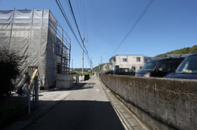 いの町枝川　新築戸建　⑬　（全2区画）の前面道路含む現地写真|北側　公道4.0ｍ　接面11.3ｍ　