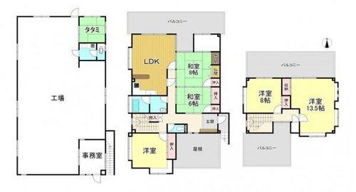 半田市岩滑東町1丁目の間取り|5LDK+工場♪