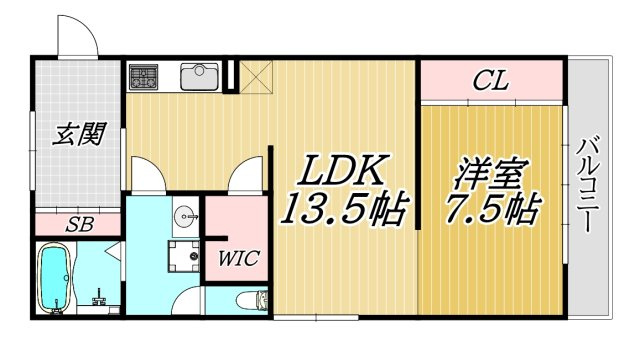 クレールメゾン中田 Ａ棟の間取り