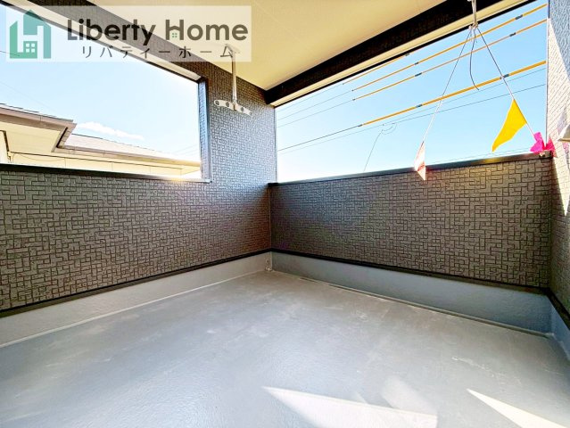 つくば市森の里第6　新築戸建のバルコニー