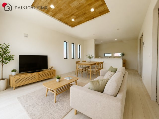 【居間・リビング】 | Livele Garden.S　吉見町東野 新築戸建　全5棟　5号棟 | ※CGで加工しています。※家具付き販売ではございません。								