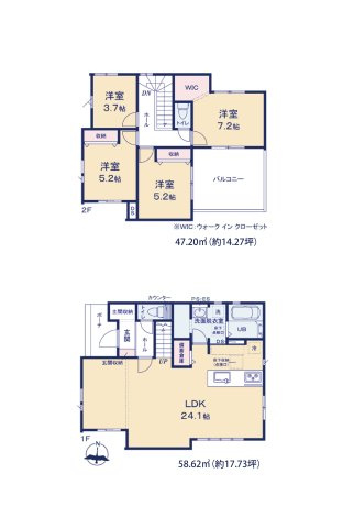大野城市南ケ丘2丁目第3-2棟（2号棟）の間取り