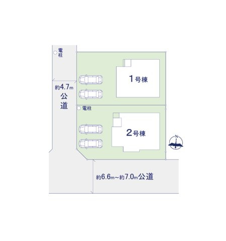 大野城市南ケ丘2丁目第3-2棟（2号棟）の区画図|配置図（2号棟）