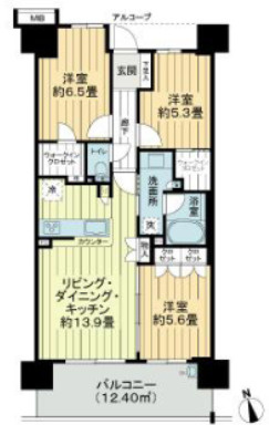 川口市青木１丁目の賃貸マンションの間取り