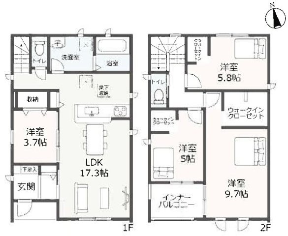 【仲介手数料無料/春日井市】春日井市町屋町　リーブルガーデンの間取り