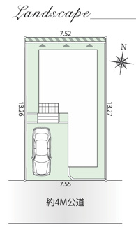 【区画図】 | 【仲介手数料無料！！】多摩市貝取1丁目　新築戸建て（全1棟）1号棟　6780万円 | 土地面積：100.04㎡（30.26坪）