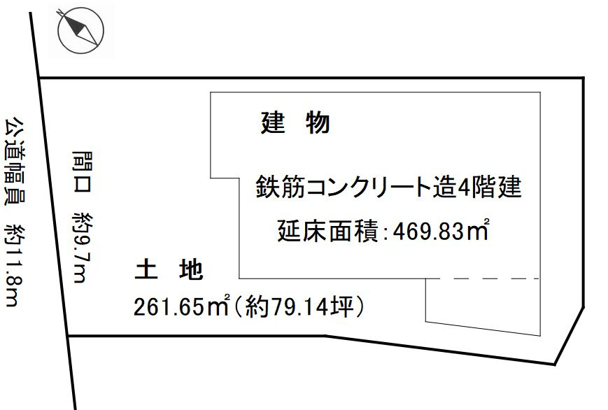 半田市中町2丁目　店舗事務所の区画図