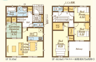 【間取り】 | 飯能市双柳　全4棟 1号棟 | （1号棟）4LDK／敷地面積:165.25ｍ2／建物面積:95.57ｍ2