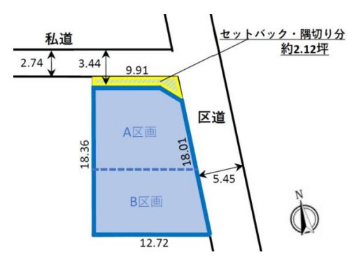 【区画図】 | 中野区若宮２丁目　売地　B区画 | 都立家政駅より徒歩9分に全2区画登場！