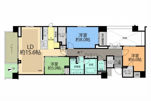 ザ・パークハウス市谷甲良町の間取り
