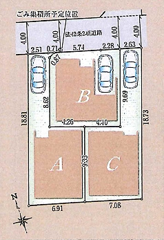 【区画図】 | 杉並区下井草１丁目　新築戸建て　C号棟 | C号棟：小中学校も徒歩10分圏内で子育てしやすいエリア