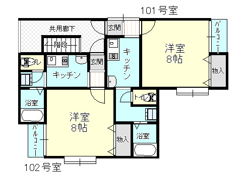 新潟市西区五十嵐中島4丁目【クレッシェンド】の間取り