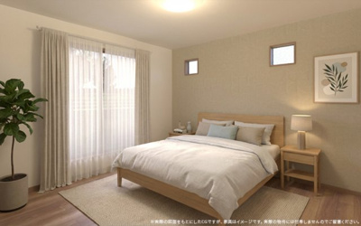 【完成予想図】 | 【主寝室　イメージパース】
※画像は設計図面を基に作成したイメージです。