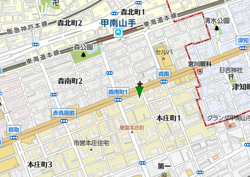 パレスエクセル東灘の地図