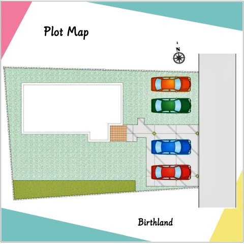 新築戸建・新築建売　館林市緑町2丁目6期　第二小・第四中の区画図|駐車並列４台可能！※車種による
