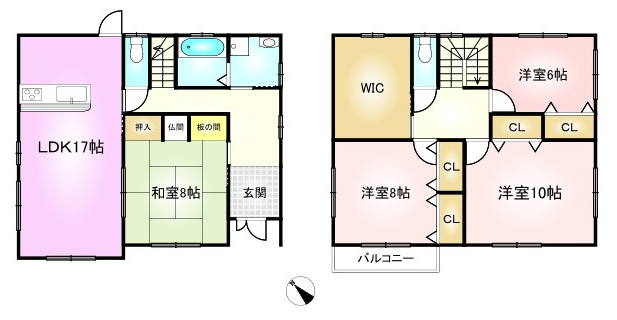 丹波篠山市東岡屋の中古一戸建の間取り