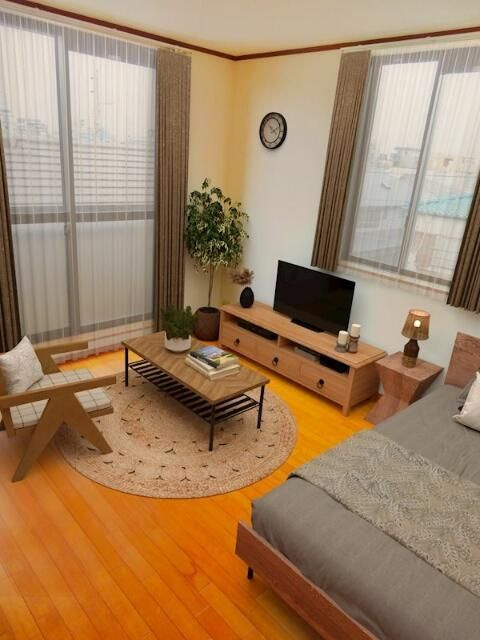 テルマールタカセ（練馬春日町）の居間・リビング|リビング
キャプション：※写真の家具は合成です。※家具・調度品は設備には含まれません。