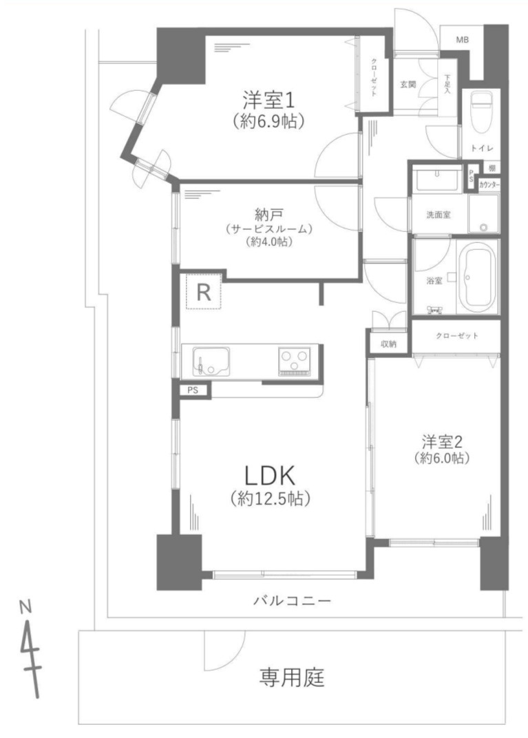 鶴見東パークホームズ【仲介手数料無料】の間取り