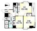 【間取り】 | 北向きのバルコニーの２DKの間取り図となっております。