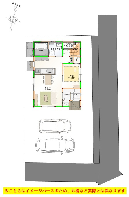 香美市土佐山田町東本町　新築戸建　⑬　の区画図|土地面積　139.58㎡（約42.22坪）建物面積　95.90㎡（約29.00坪）