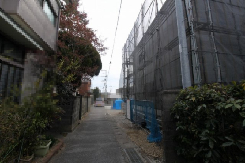 香美市土佐山田町東本町　新築戸建　⑬　の前面道路含む現地写真|東側　公道4.0ｍ　接面16.2ｍ　