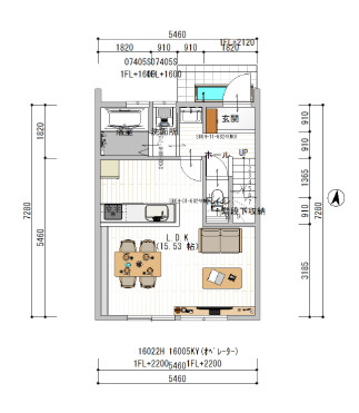 いの町枝川　未入居戸建の間取り|1階　土地面積132.54㎡　建物面積79.48㎡　3LDK