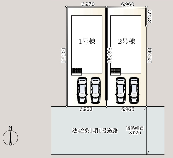 【区画図】 | 熊谷市赤城町　クレイドルガーデン　新築戸建　全2棟　2号棟