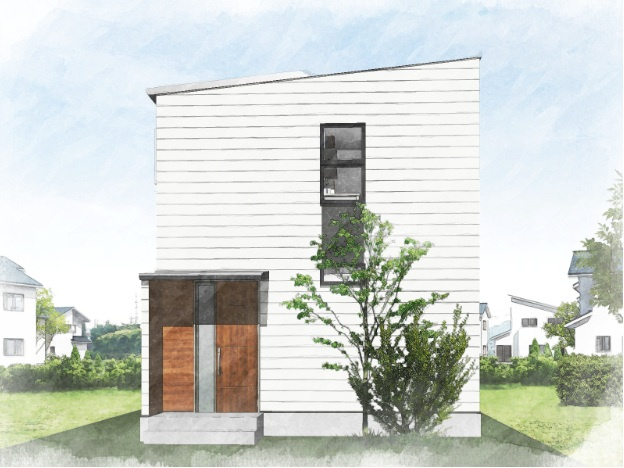 南国市篠原　新築戸建の完成予想図|建物面積　94.39㎡　（約28.55坪）　3LDK+ランドリースペース+WIC+書斎スペース