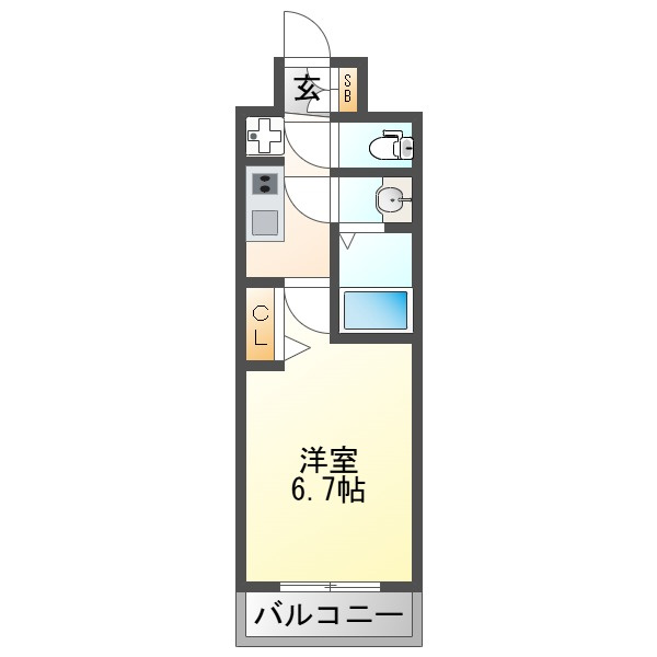 大阪市西淀川区歌島１丁目の賃貸マンションの間取り