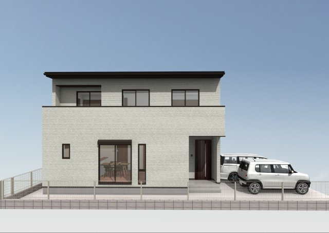 高知市石立町2号地（はりまやタウン）売り土地（建築条件付き）の完成予想図|外観パースです