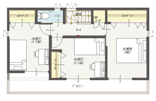 高知市石立町2号地（はりまやタウン）売り土地（建築条件付き）の参考プラン|2階　参考プラン間取り図です
