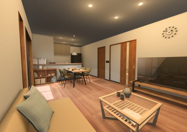 高知市石立町2号地（はりまやタウン）売り土地（建築条件付き）の完成予想図|内観の完成予想図です