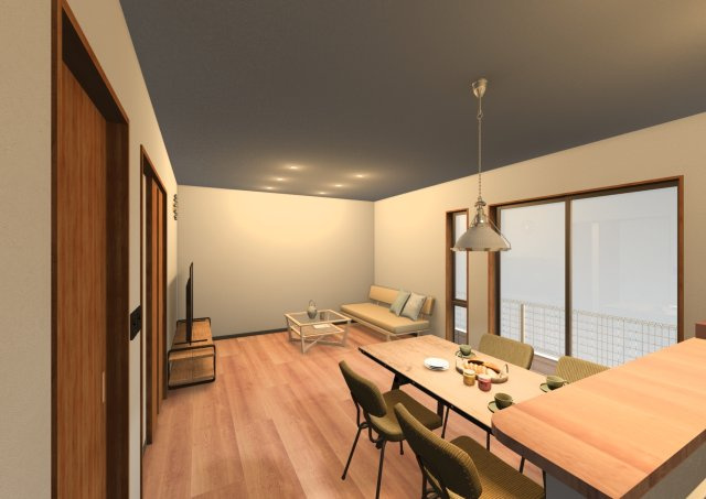 高知市石立町2号地（はりまやタウン）売り土地（建築条件付き）の完成予想図|内観の完成予想図です