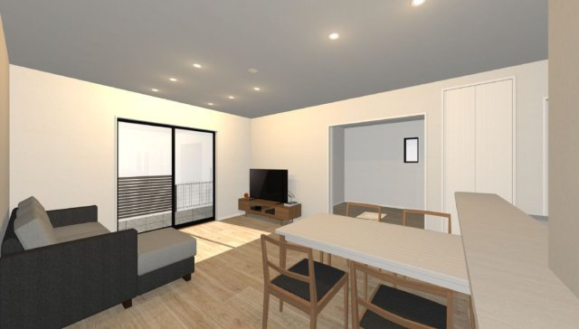 高知市愛宕町三丁目　売り土地（建築条件付き）の外観パース|家族の笑顔が見える心地よい空間が広がります。