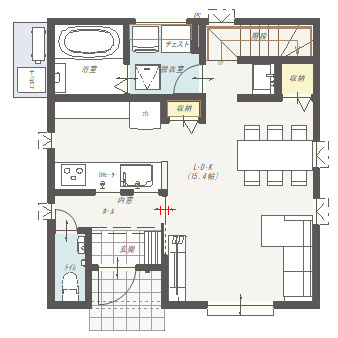 高知市石立町5号地（はりまやタウン）売り土地（建築条件付き)の参考プラン|間取り図１