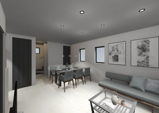 高知市石立町5号地（はりまやタウン）売り土地（建築条件付き)の完成予想図|リビング２