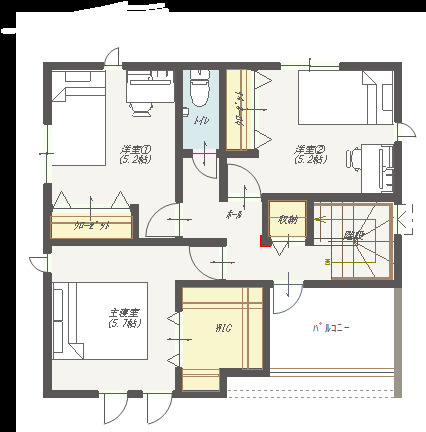 高知市石立町3号地（はりまやタウン）売り土地（建築条件付き）の参考プラン|間取り２