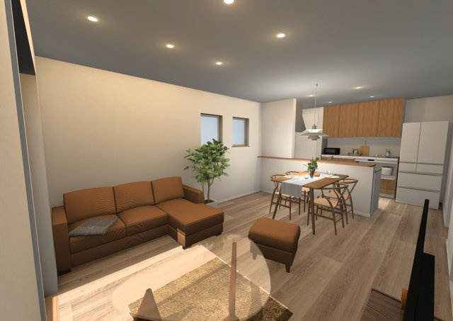 高知市石立町3号地（はりまやタウン）売り土地（建築条件付き）の完成予想図|リビング