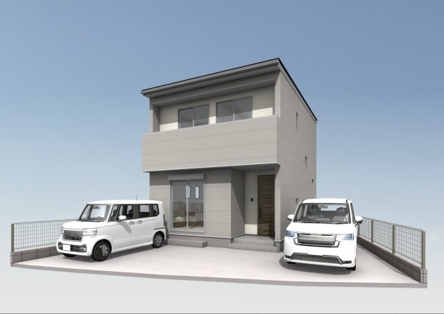 高知市石立町8号地（はりまやタウン）売り土地（建築条件付き）の完成予想図|外観の完成予想図です