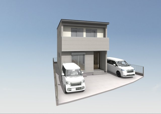 高知市石立町8号地（はりまやタウン）売り土地（建築条件付き）の完成予想図|外観の完成予想図です