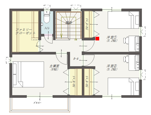 高知市石立町8号地（はりまやタウン）売り土地（建築条件付き）の参考プラン|間取り２