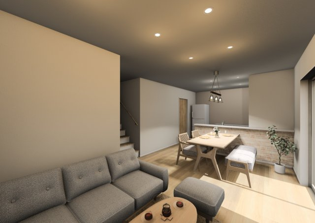 高知市石立町6号地（はりまやタウン）売り土地（建築条件付き）の完成予想図|リビング１