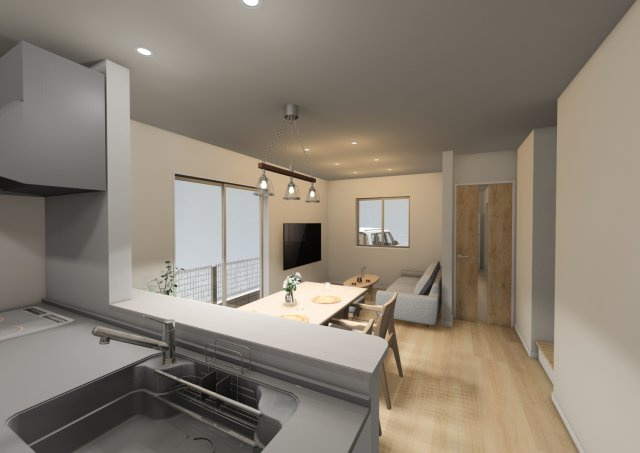 高知市石立町6号地（はりまやタウン）売り土地（建築条件付き）の完成予想図|リビング２