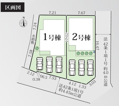 【区画図】 | 厚木市愛名　新築分譲住宅　全2棟