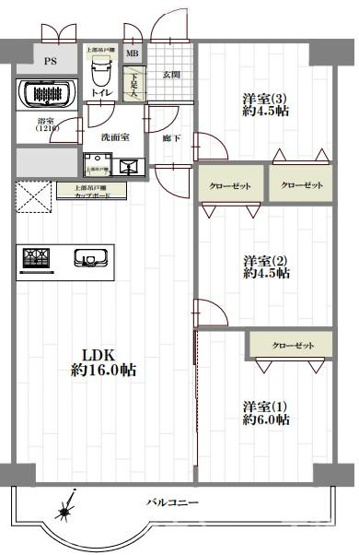 【間取り】 | 稲毛ファミールハイツ　24号棟