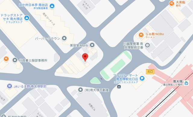 駅徒歩１分、利便性に優れた物件の地図|西武新宿線「南大塚」駅北口のロータリー前、駅徒歩１分です