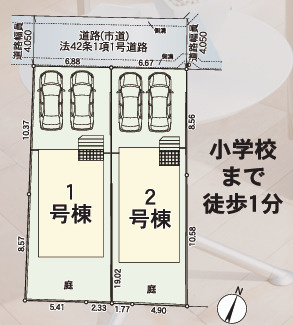 福岡市南区西長住第4　2号棟の区画図